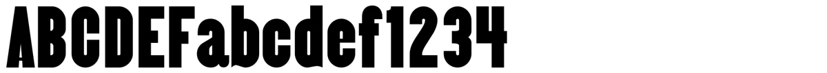 Almonte typeface specimen.