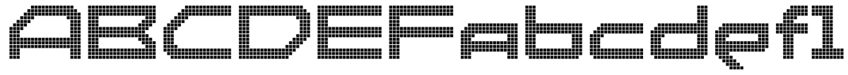 Disassembler typeface specimen.