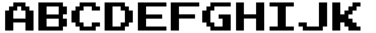 Schriftmuster von Joystix.