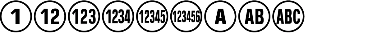 Amostra da fonte Numbers with Rings.