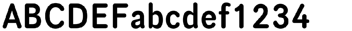 Scheme typeface specimen.