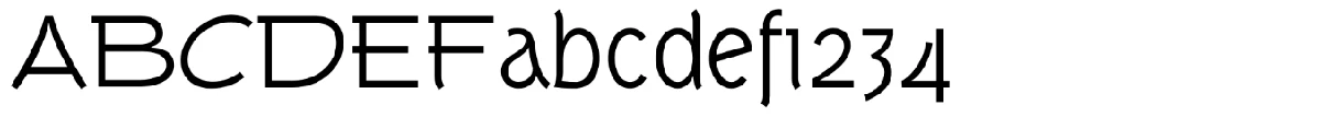 Tork typeface specimen.