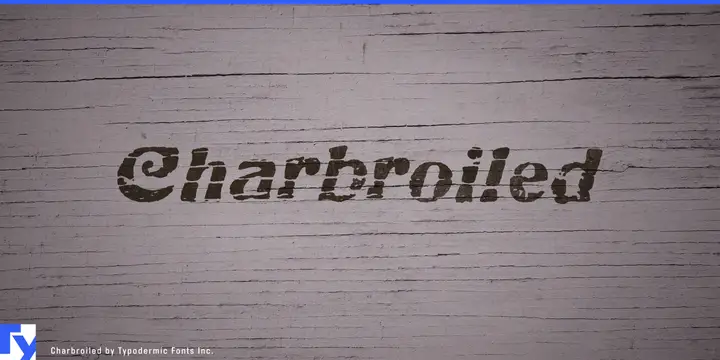 Charbroiled typeface specimen
