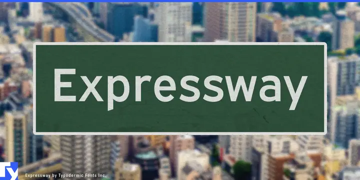 Expressway typeface specimen