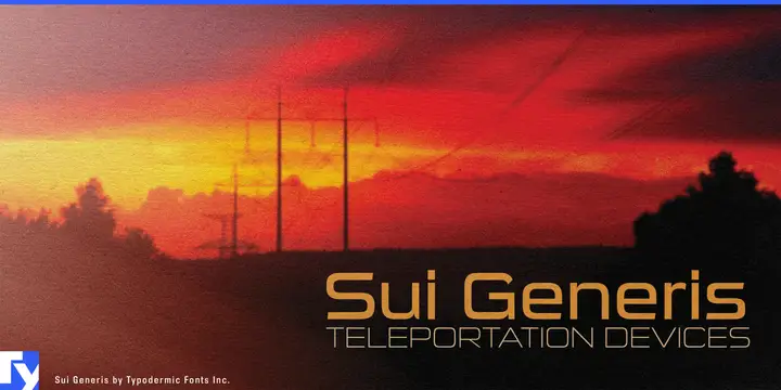 Sui Generis typeface specimen