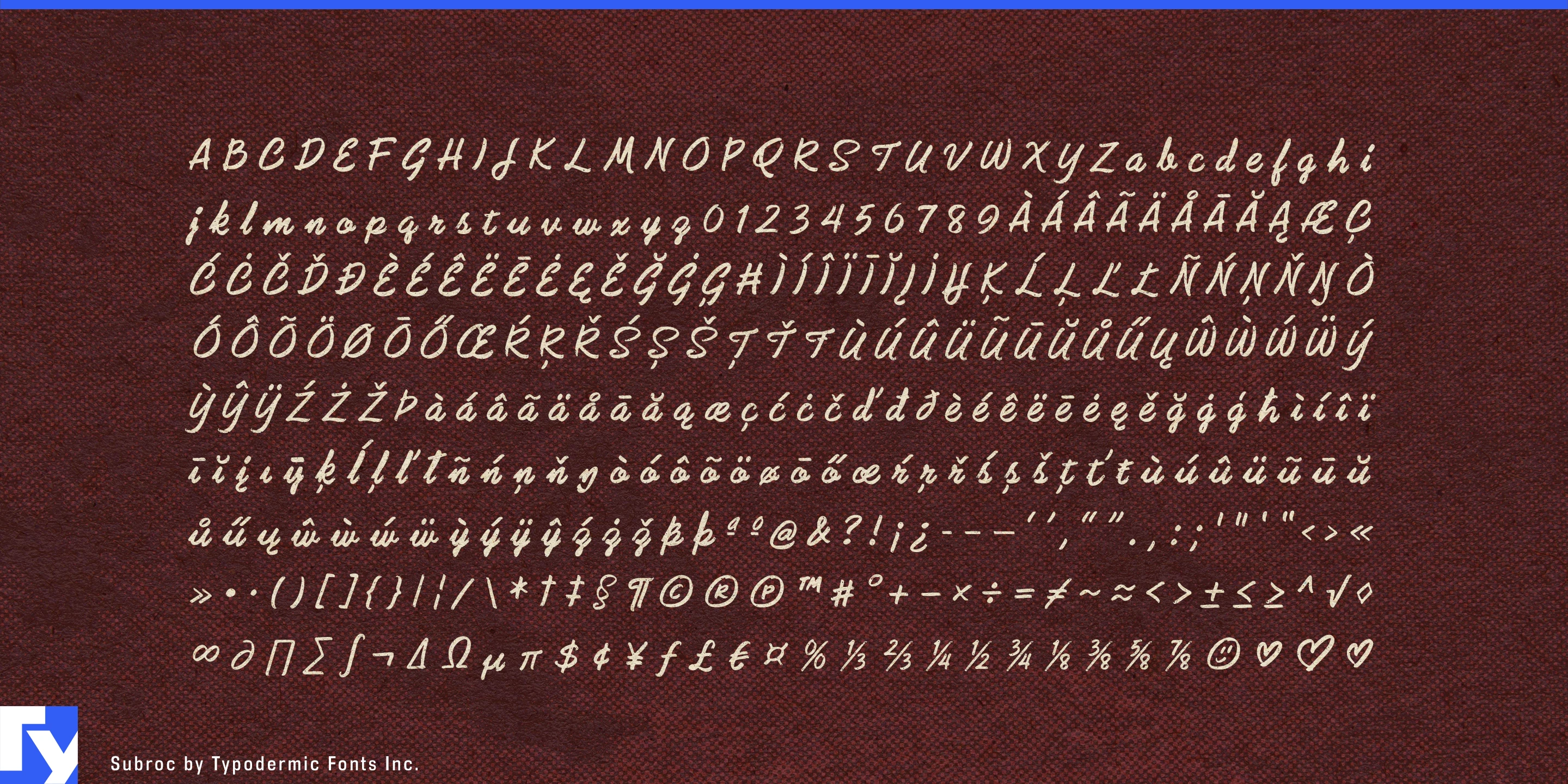 Schriftmuster 5 von Subroc